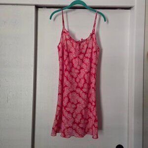 Murano Sleepwear M Pink Floral Slip Nightgown Negligee Adjustable Straps Chemise